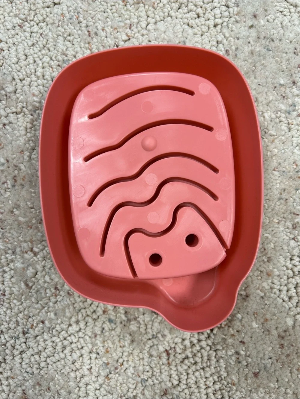 Slow Feeder Cat Bowl in Coral Pink